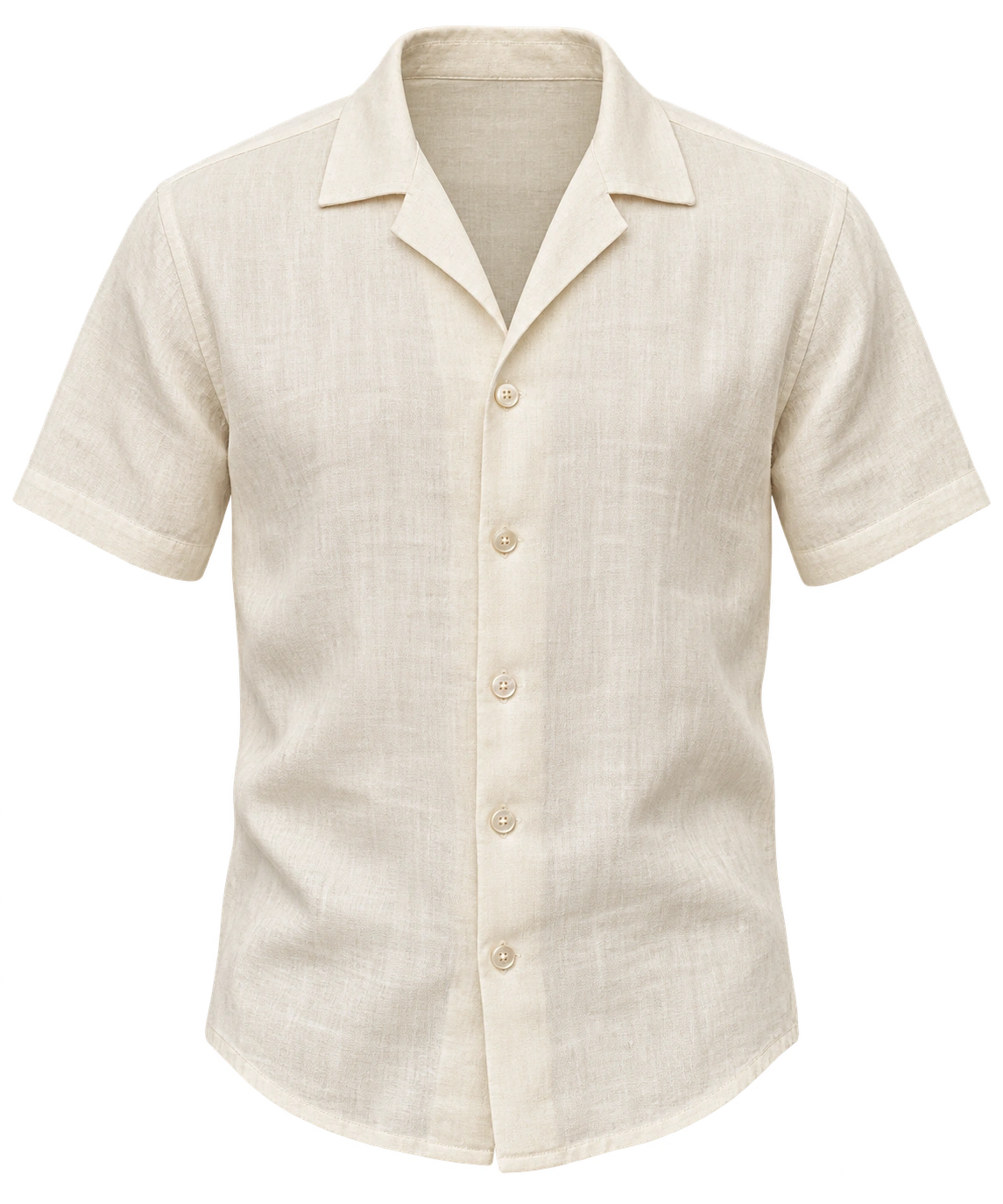 Proposta ilustrativa de camisa de linho natural com manga curta